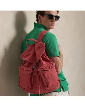Polo Ralph Lauren Flap-Top Canvas Backpack - Red