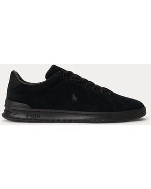 Polo Ralph Lauren Heritage Court Ii Suede Trainer - Black