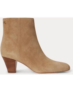 Ralph Lauren Emersyn Suede Bootie Heel - Brown