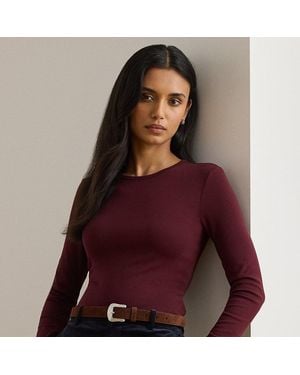 Ralph Lauren Ralph Lauren Stretch Cotton Long-Sleeve Tee - Purple