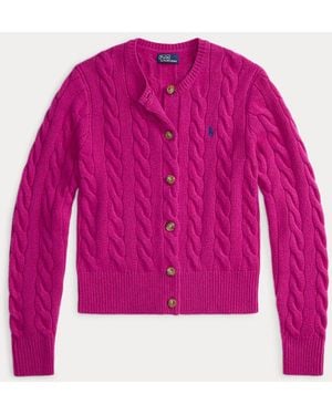 Polo Ralph Lauren Kabelgebreid Wol-Kasjmier Vest - Roze