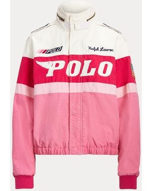 Ralph Lauren Pink Pony Cotton Canvas Bomber Jacket