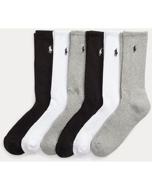 Polo Ralph Lauren Cotton-Blend Crew Sock 6-Pack - Black