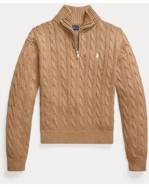 Polo Ralph Lauren Cable-Knit Cotton Half-Zip Jumper - Natural