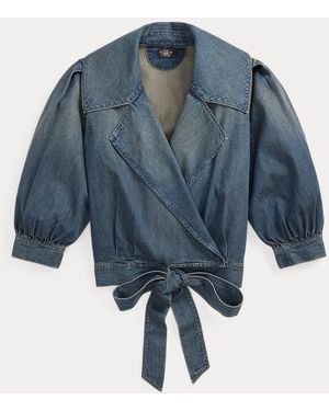 RRL Denim Wikkelblouse - Blauw