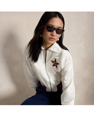 Polo Ralph Lauren Logo Satin Jacket - Natural
