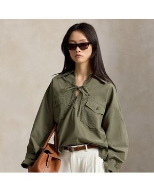 Ralph Lauren Lace-Up Cotton Shirt - Green