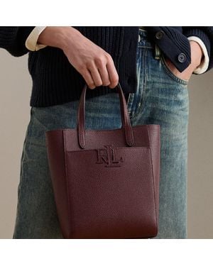 Ralph Lauren Tote Cameryn piccola in pelle martellata - Viola