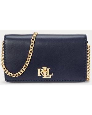 Ralph Lauren Leather Crossbody Turn-lock Tech Case - Blue