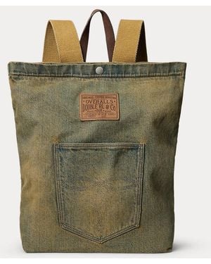 RRL Sac À Dos En Denim Délavé - Vert