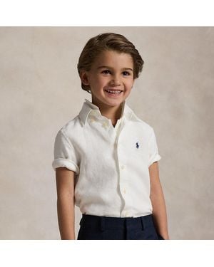 Polo Ralph Lauren Ralph Lauren Boy's Linen Short-Sleeve Shirt - White