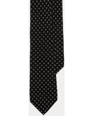 Ralph Lauren Square-Patterned Silk Tie - Black