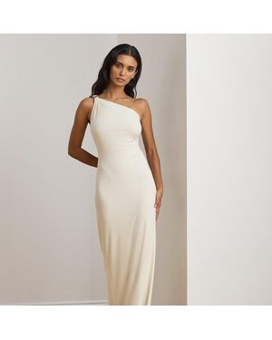 Ralph Lauren Jersey One-Shoulder Gown - Natural