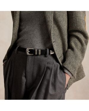 Polo Ralph Lauren Ralph Lauren Western Distressed Leather Belt - Black