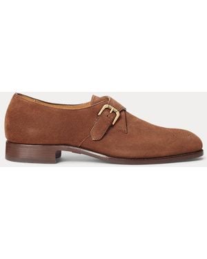 Ralph Lauren Darnell Calf-Suede Monk-Strap Shoe - Brown