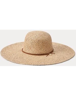 Ralph Lauren Logo-Charm Raffia Sun Hat - Natural