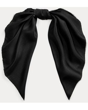 Ralph Lauren Foulard in seta bicolore con logo - Nero