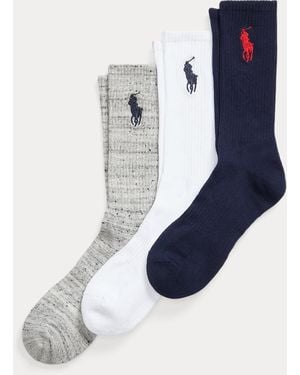 Polo Ralph Lauren Big Pony Crew Sock 3-Pack - Blue