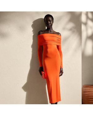 Ralph Lauren Ralph Lauren Jersey Off-The-Shoulder Cocktail Dress - Orange