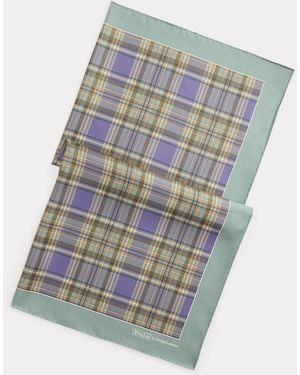 Polo Ralph Lauren Foulard in seta con motivo scozzese - Blu