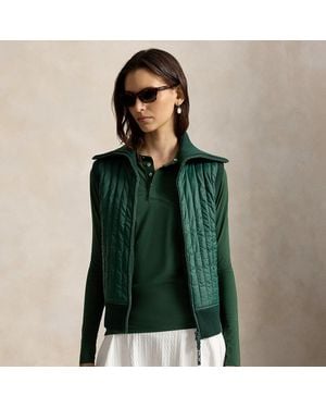 Ralph Lauren Quilted-Panel Wool Zip Vest - Green