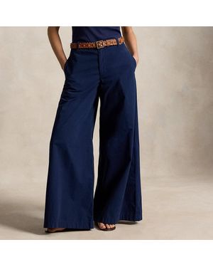 Polo Ralph Lauren Cotton Relaxed Wide-Leg Pant - Blue