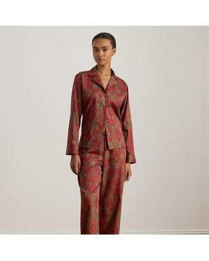Ralph Lauren Paisley Cotton-Blend Sateen Sleep Set - Red