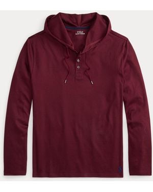 Ralph Lauren Mercerized Cotton Sleep Hoodie - Red