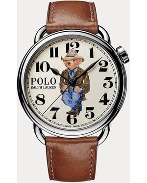 Polo Ralph Lauren 42 Mm Cowboy Polo Bear Watch - Black