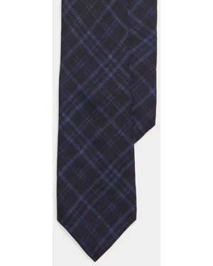 Ralph Lauren Plaid Silk Tie - Blue