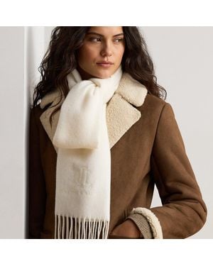 Ralph Lauren Wool-Cashmere Herringbone Scarf - Brown