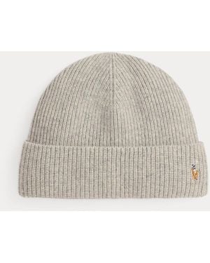 Ralph Lauren Signature Pony Wool-Blend Beanie - Gray
