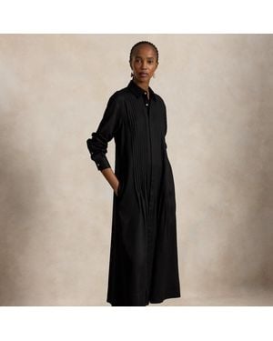 Polo Ralph Lauren Hemdkleid Mit Plissiertem Latz - Schwarz