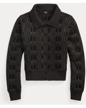 RRL Cárdigan De Jacquard De Mezcla De Lana - Negro