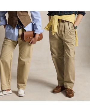 Polo Ralph Lauren Whitman Relaxed Fit Pleated Chino Trouse - Natural