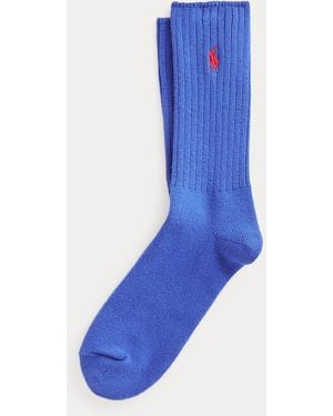 Polo Ralph Lauren Signature Pony Cotton-Blend Crew Socks - Blue
