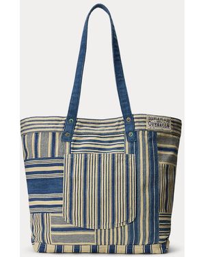 Ralph Lauren Ralph Lauren Striped Patchwork Tote - Blue