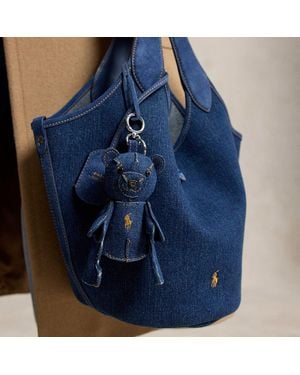 Polo Ralph Lauren Polo Bear Denim Bag Charm - Blue