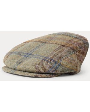 Ralph Lauren Plaid Wool Twill Flat Cap - Grey