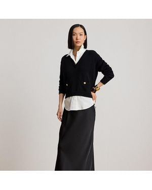 Ralph Lauren Satin Charmeuse Maxiskirt - Black
