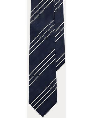 Ralph Lauren Cravatta in faglia di seta a righe - Blu