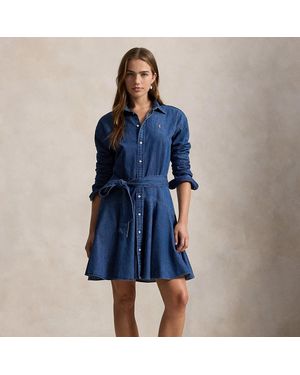 Polo Ralph Lauren Chambray-Hemdkleid - Blau