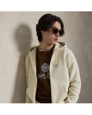 Ralph Lauren Double-Knit Full-Zip Hoodie - Natural