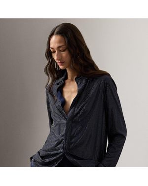Ralph Lauren Adrien Relaxed Fit Embellished Shirt - Blue