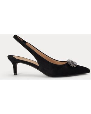 Ralph Lauren Wildleder-Pumps Lolah Mit Riemchen - Schwarz