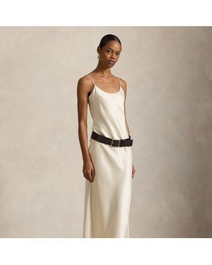 Polo Ralph Lauren Satin Slip Dress - Natural