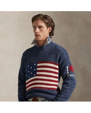 Ralph Lauren The I Heart Polo Flag Sweater - Blue