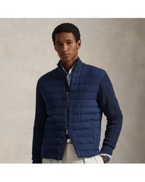 Polo Ralph Lauren Hybrid Linen Full-Zip Jumper - Blue