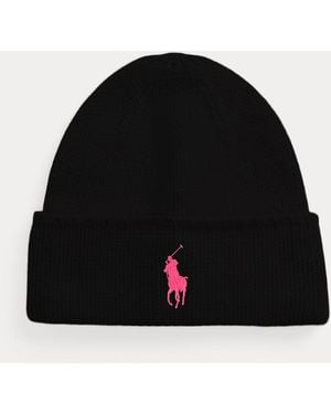 Ralph Lauren Pony Wool Beanie - Black