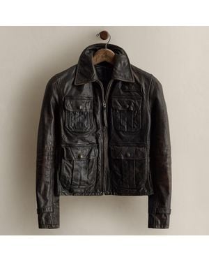 Ralph Lauren C. 2008 Leather Utility Jacket - Black